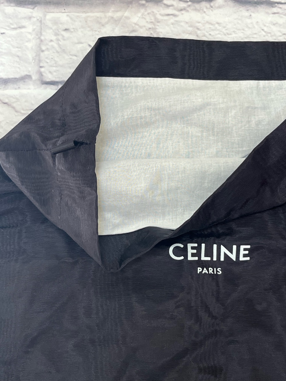 Celine Paris Black taffeta Dust Bag with White Logo and lining - Picture 5 of 5